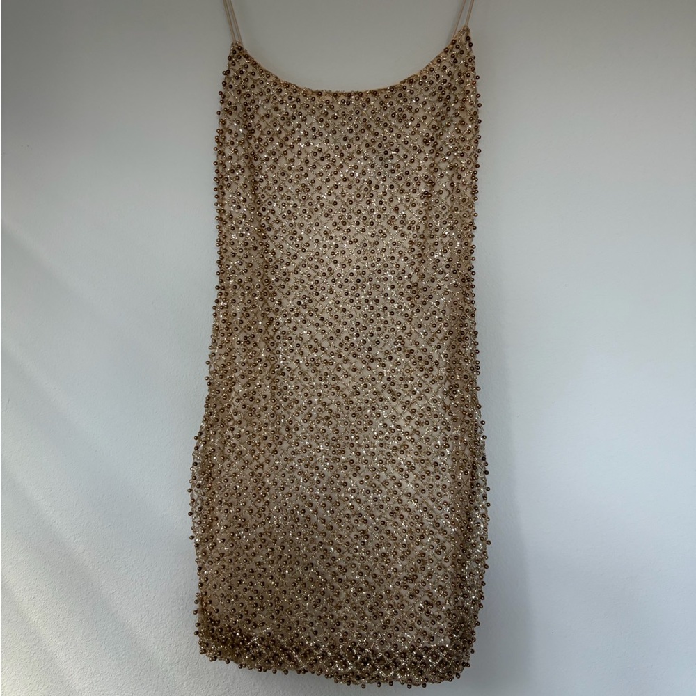Oh Polly Embellished Pearl Dress Beaded Size 6